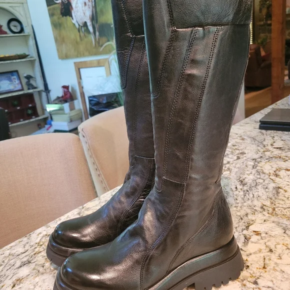 New A.S.98 DULCIE Black Knee-High Leather Boots 39 - Picture 9 of 10